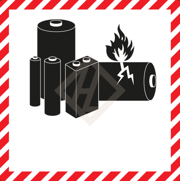 Batterieaufkleber blanko, 100x100 mm, Papieretikett