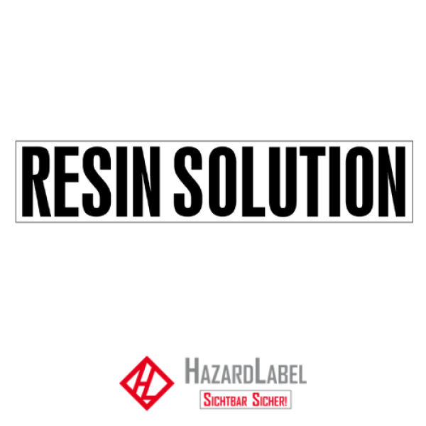 Aufkleber offizieller Gefahrstoffname RESIN SOLUTION für UN 1866