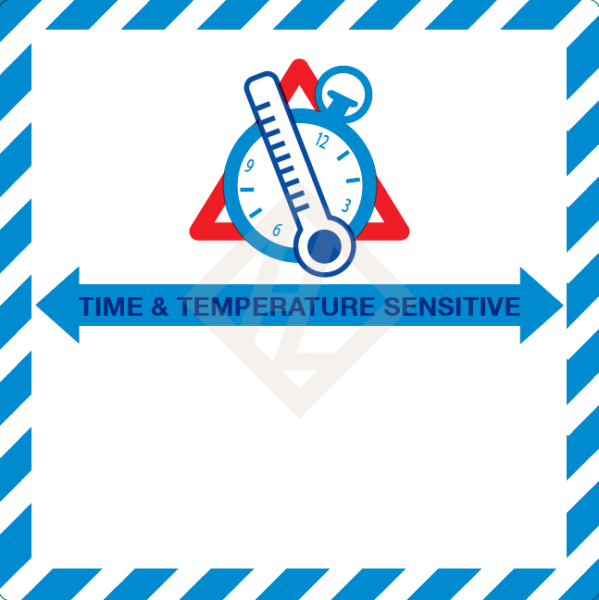 Time & Temperature blanko, 100x100 mm, Papieretikett