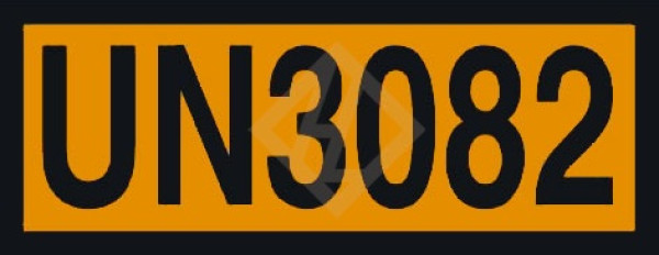 UN Zusatzaufkleber mit Eindruck UN3082, 120x300 mm PVC seewasserbeständig - Kopie