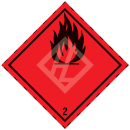 Hazard Label Class 2.1, 100x100 mm, PE film