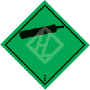 Gefahrgutaufkleber Klasse 2.2 Nicht entzündbare, nicht giftige Gase, 10x10 cm, PE-Folie