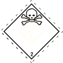 Gefahrgutaufkleber Klasse 2.3, 100x100 mm, PE-Folie