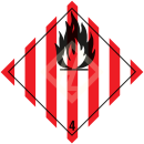 Gefahrgutaufkleber Klasse 4.1, 300x300 mm, PVC-Folie