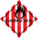 Gefahrgutaufkleber Klasse 4.1, 300x300 mm, PVC-Folie, FLAMMABLE SOLID