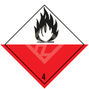 Gefahrgutaufkleber Klasse 4.2, 300x300 mm, PVC-Folie