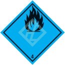 Gefahrgutaufkleber Klasse 4.3, 250x250 mm, PVC-Folie