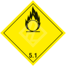 Gefahrgutaufkleber Klasse 5.1, 300x300 mm, PVC-Folie