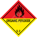 Gefahrgutaufkleber Klasse 5.2, 300x300 mm, PVC-Folie, ORGANIC PEROXIDES