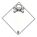 Gefahrgutaufkleber Klasse 6.1, 300x300 mm, PVC-Folie