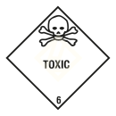 Gefahrgutaufkleber Klasse 6.1, 300x300 mm, PVC-Folie, TOXIC