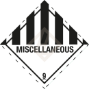 Gefahrgutaufkleber Klasse 9, 100x100 mm, PE-Folie, MISCELLANEOUS