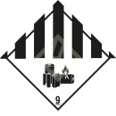 Gefahrgutaufkleber Klasse 9A, 300x300 mm, PVC-Folie, Lithium-Batterie