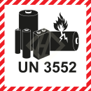 Batterieaufkleber UN3552, 10x10 cm, Papieretikett