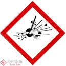 Gefahrstoffaufkleber GHS01 Explodierende Bombe 5 x 5 cm auf PE-Folie