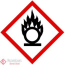Gefahrstoffaufkleber GHS03 Flamme über Kreis 5 x 5 cm auf PE-Folie