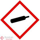 Gefahrstoffaufkleber GHS04 Gasflasche 5 x 5 cm auf PE-Folie