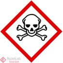 Gefahrstoffaufkleber GHS06 Totenkopf mit gekreuzten Knochen 5 x 5 cm auf PE-Folie